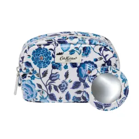 Make Up Bag with Mirror (Navy Carnation)