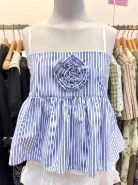 Summer Blue & White Striped Camisole