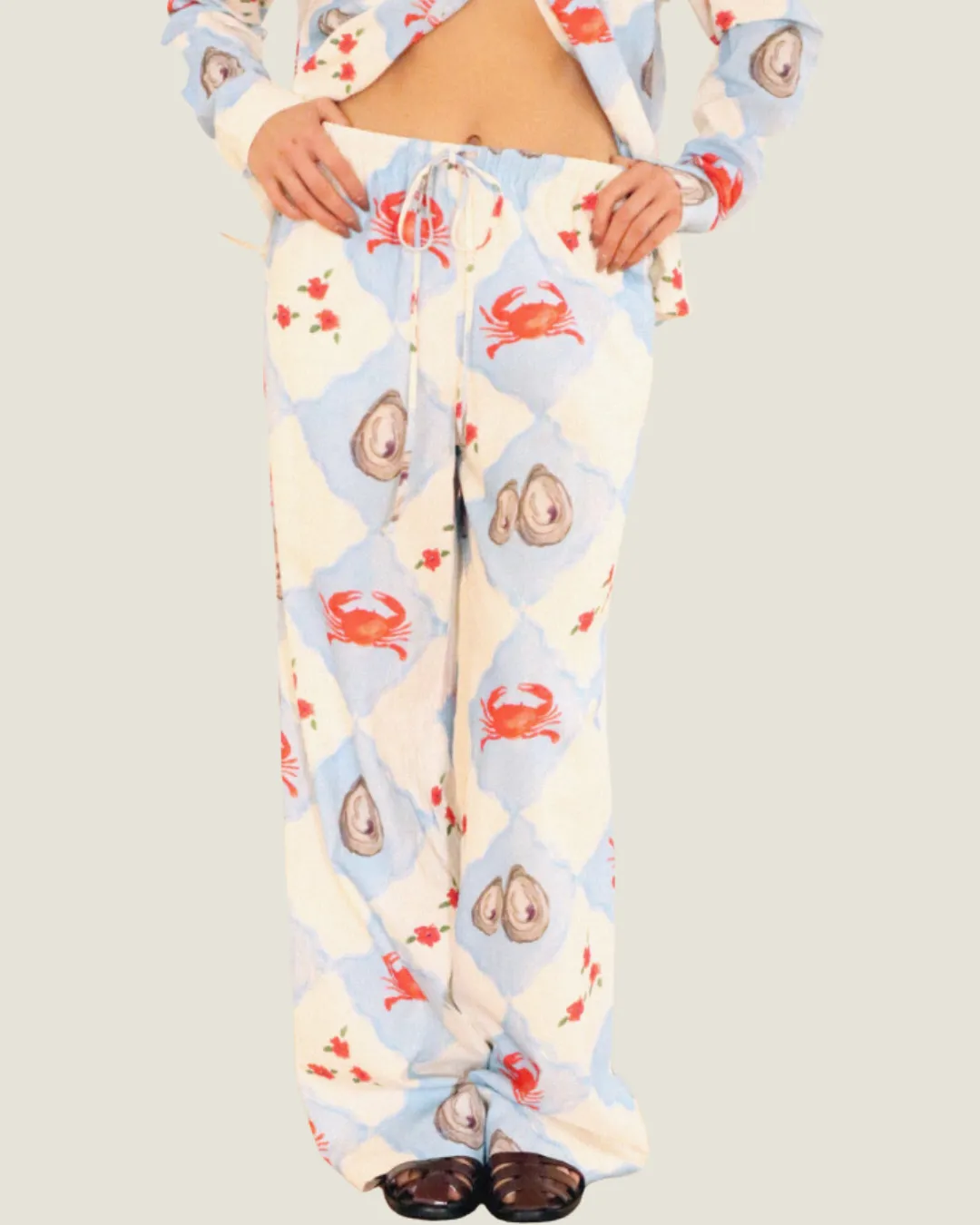 The Coastal Charm: Patterned Drawstring Pants