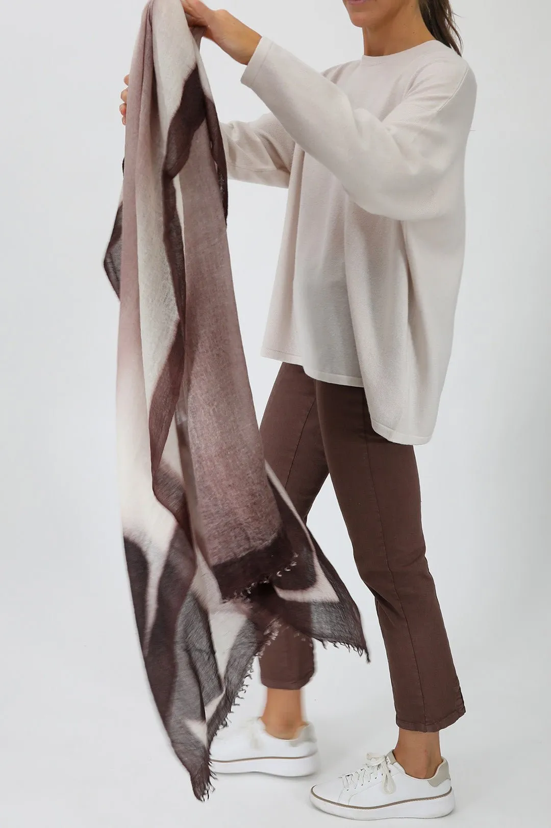 TIRAMISU SCARF IN HAND DYED CASHMERE